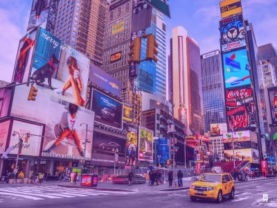 Moving in Manhattan Time's Square